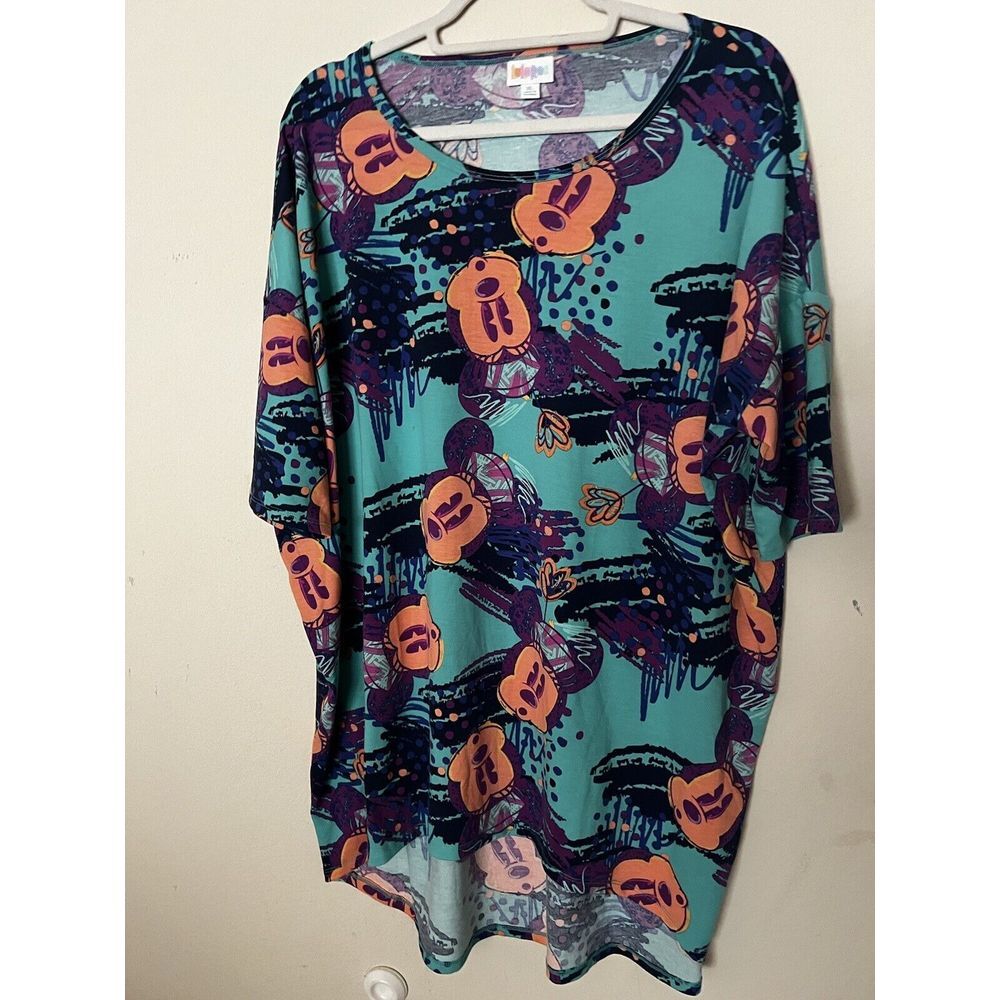 LuLaRoe Disney Collab Mickey Mouse Print Irma Top Size XL‎